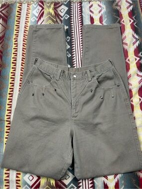 Straight Leg Women's Jeans in Olive Green